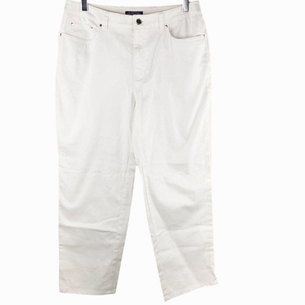 Jones New York Signature Stretch Easy Care White Jeans Women's Size 6